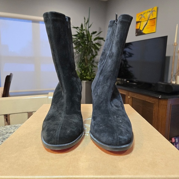 NEW Christian Louboutin Stretchadoxa 70mm Heels Black Suede Boots Size 37 - Picture 3 of 12